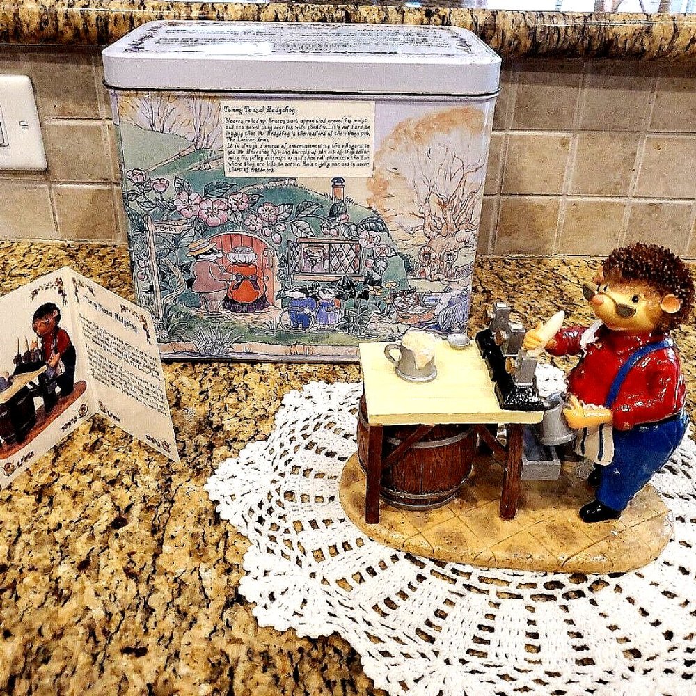 The Tales of Honeysuckle Hill Tommy Teasel Hedgehog Collectible with Tin